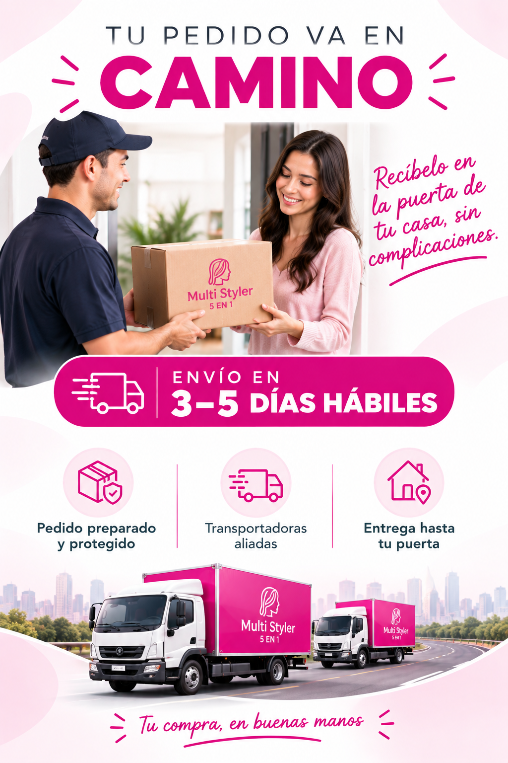 Set de Estilizado 5 en 1: Secador, Rizador y Alisador Profesional