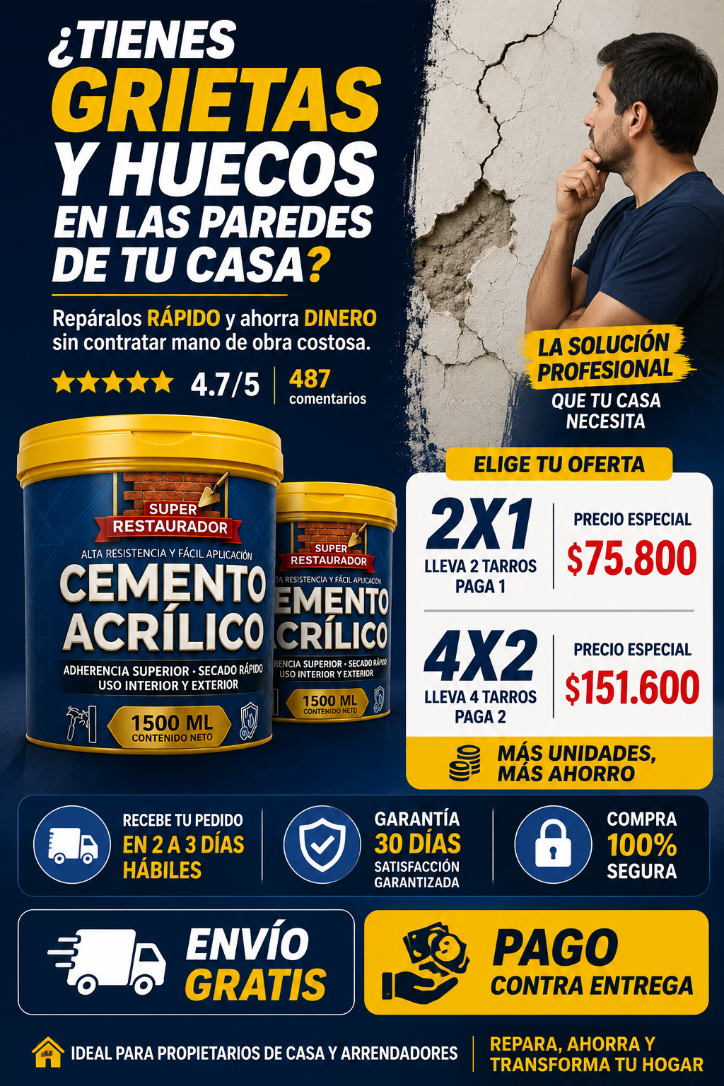 PROMO 2X1 Cemento Acrílico ProBuild