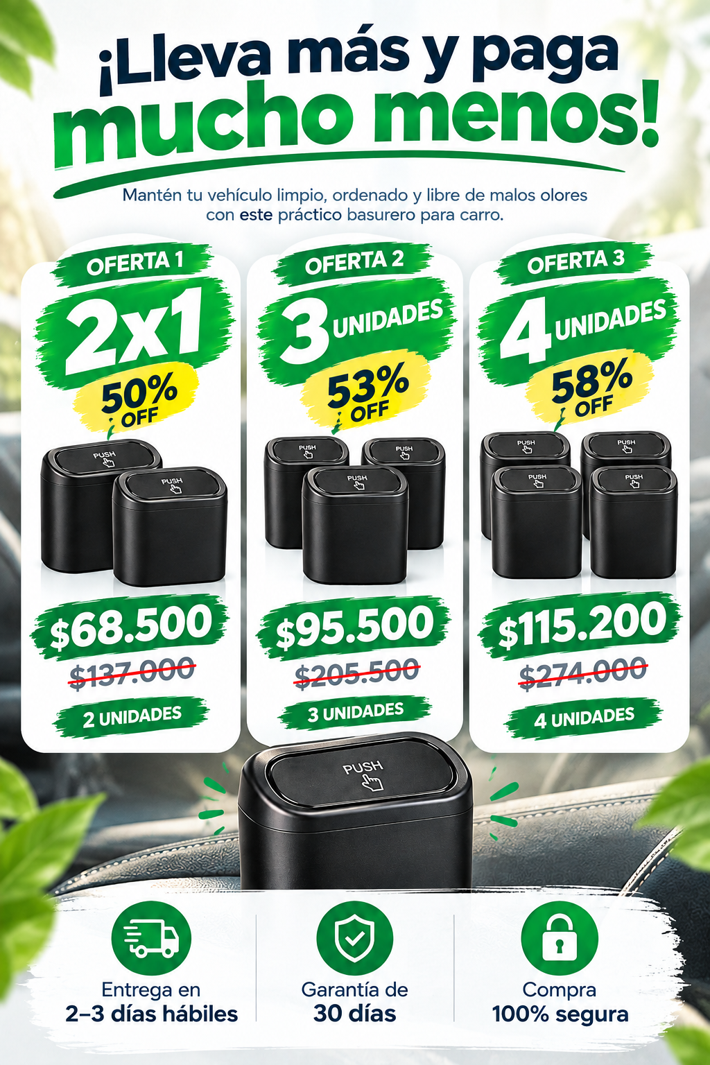 EcoBin Pro — Basurero Compacto con Sello Hermético