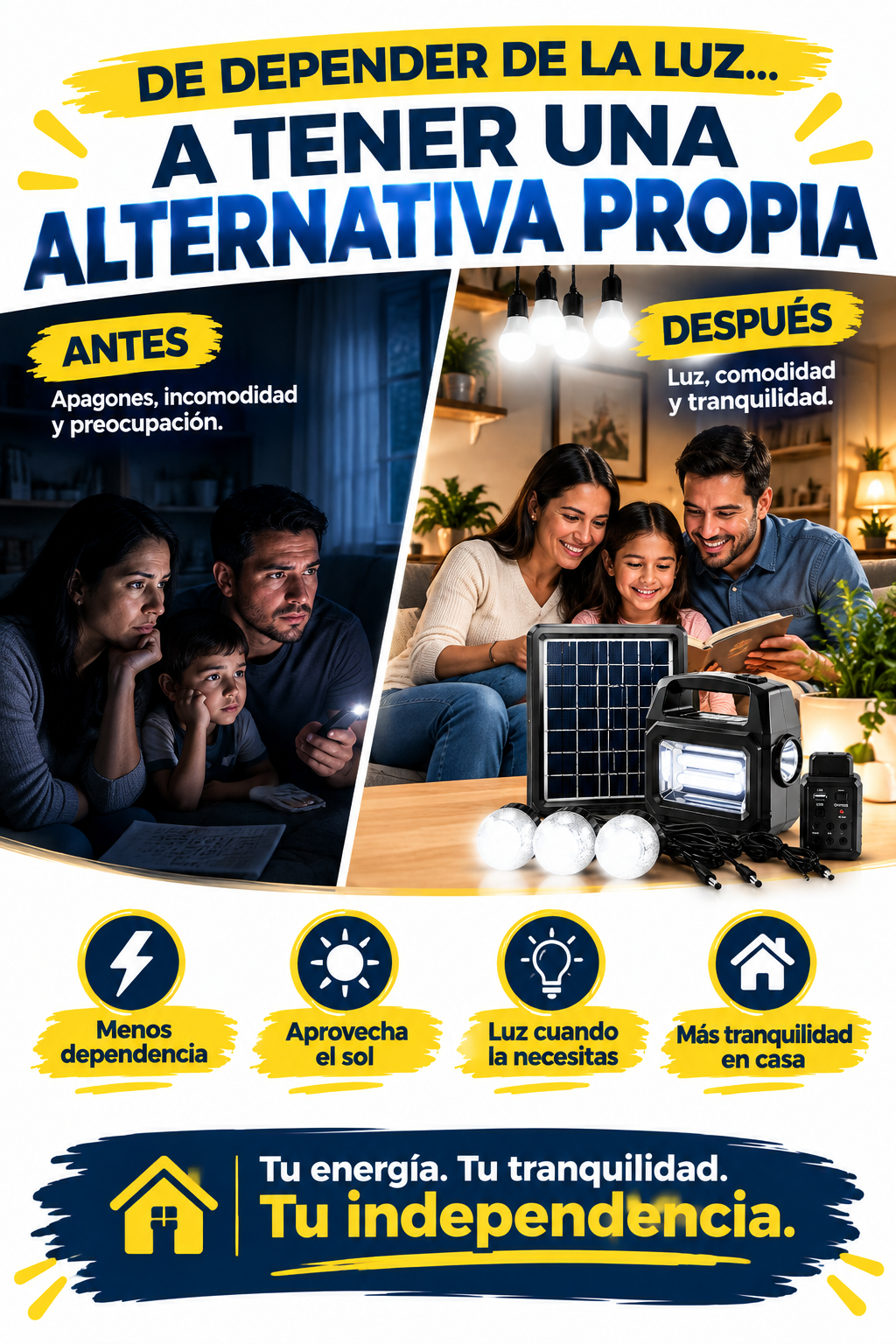 Kit Emergencia SolarMax 80W – Potencia Solar para tu Hogar