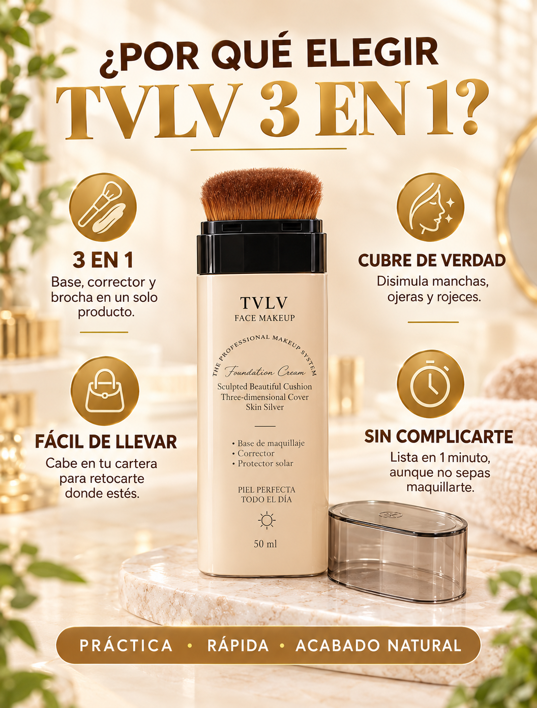 Base Coreana TVLV 3 en 1 | 2 por $109.900