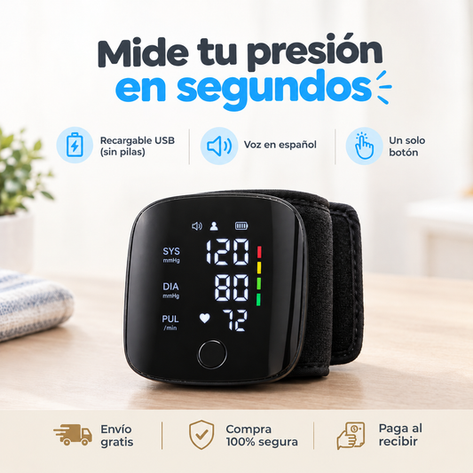 TensioSmart Pro™ – Monitor Digital de Presión Arterial de Muñeca