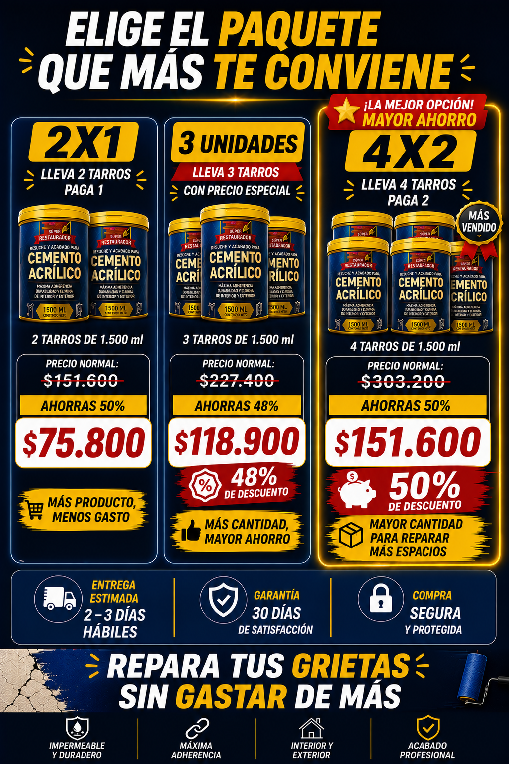 PROMO 2X1 Cemento Acrílico ProBuild